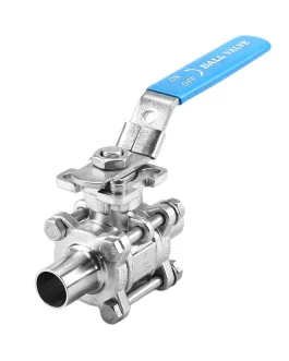 Sanitary 3 PCS Welded Encapsulated Seal High Platform Ball Valve
