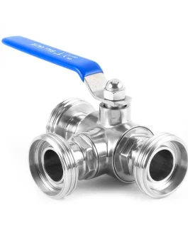 Sanitary Stainless Steel Male Thread 3 Way Ball Valve