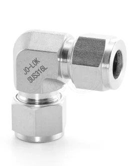 Stainless Steel Double Ferrule Tube Fitting Compression 90 Degree Union Elbow
