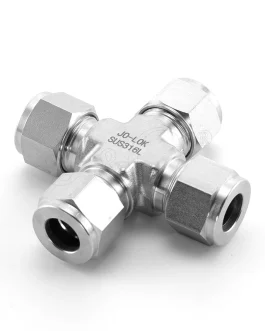 Stainless Steel Double Ferrule Tube Compression Fittings Union Cross