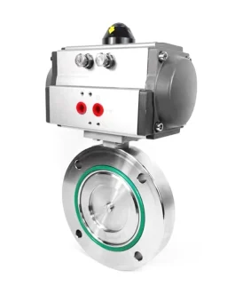GI Stainless Steel Wafer Type Flange Pneumatic Shutoff Vacuum Butterfly Valve