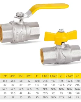 Female-Famale Gas ball Valve-Lever-Handle